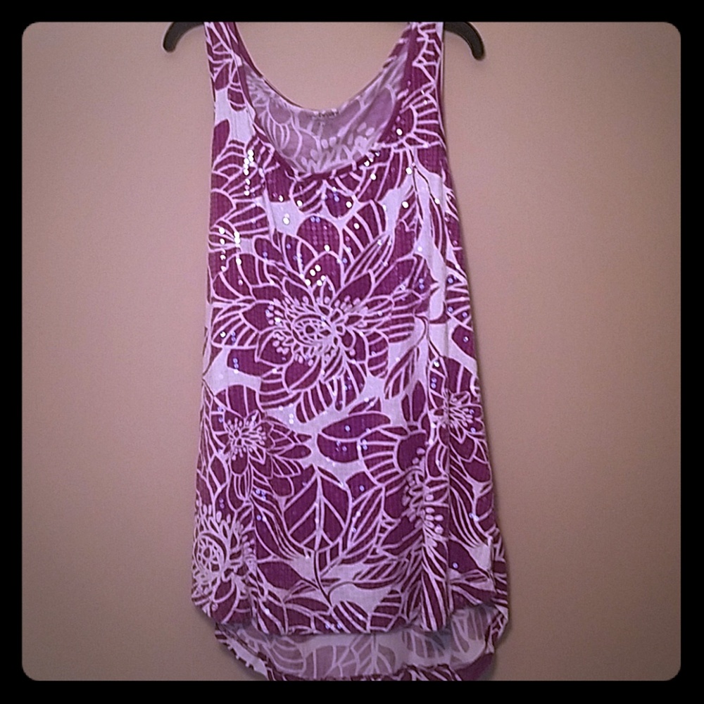 Lane bryant sleeveless purple and white NWT